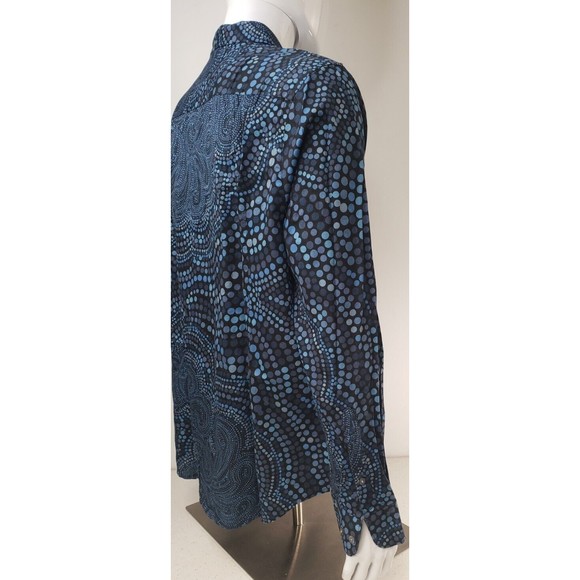 PERRY ELLIS Mens 2X Slim Fit Blue's Circle Abstract Print Button Down Shirt - Picture 13 of 16